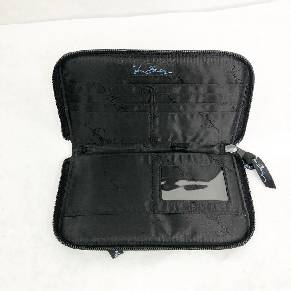 Vera Bradley Zippered Quilted Clutch Wallet, Navy Blue - Picture 3 of 3